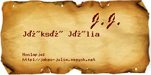 Jáksó Júlia névjegykártya